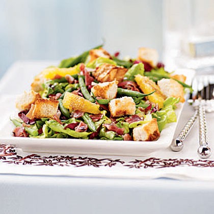 Radicchio, haricots verts, and sweet lettuce salad