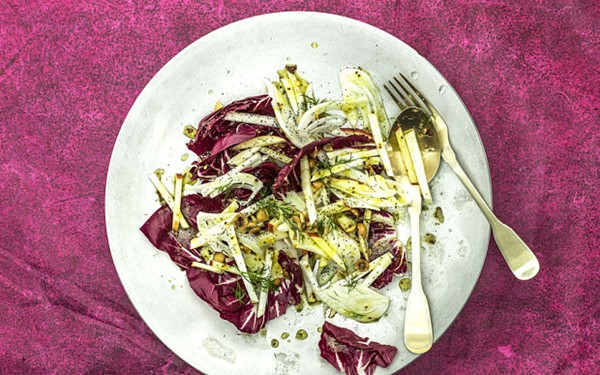 Radicchio salad with celeriac, apple and fennel