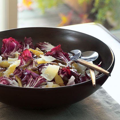 Radicchio salad with citrus, dates, almonds, and Parmesan cheese