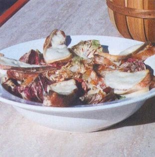 Radicchio salad with melted cheese toasts [Mark Peel]