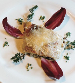 Radicchio strudel with Fontina cheese