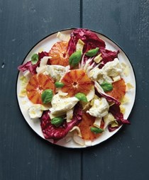 Radicchio with blood orange and mozzarella di bufala