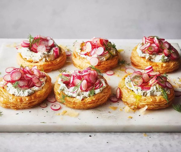 Radish & Boursin tarts