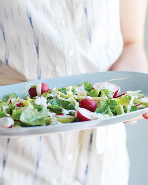 Radish & celery salad with lemon yogurt