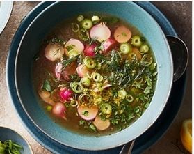 Radish & pea soup