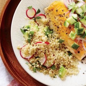 Radish and avocado quinoa salad