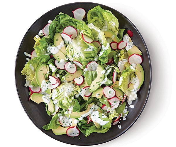 Radish and avocado salad with buttermilk dressing