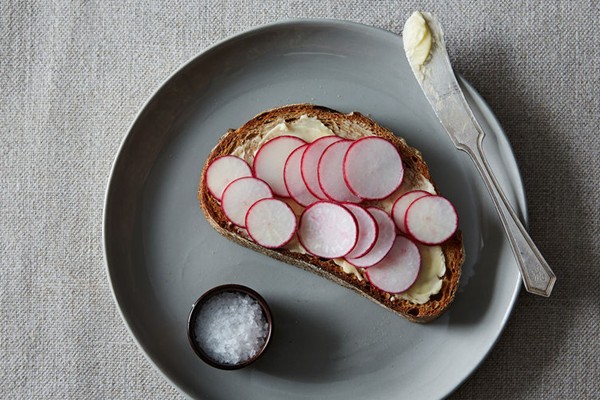 Radish and butter tartines