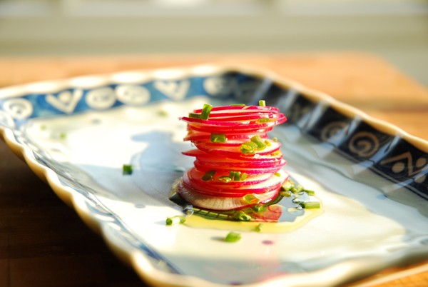 Radish and chive salad