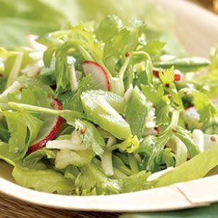 Radish, celery & snap pea salad