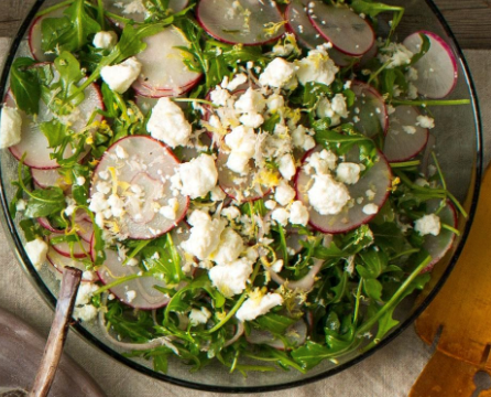 Radish, herb & feta salad with lemon vinaigrette