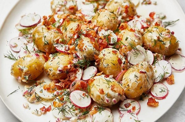 Radish, potato & dill salad