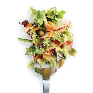 Radish salad with avocado dressing