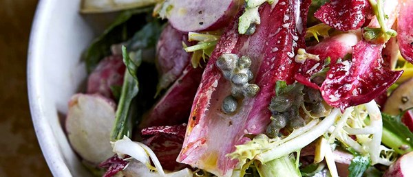 Radish salad with chicory and anchovy dressing
