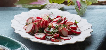 Radish salad with green chilli and fresh coriander