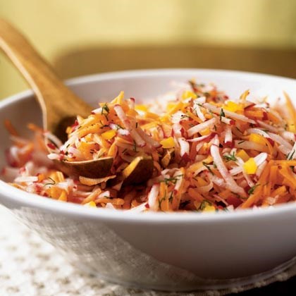 Radish slaw with New York deli dressing