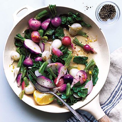 Radishes in browned butter and lemon