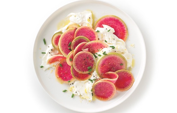 Radishes with burrata