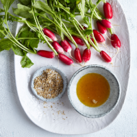 Radishes with drawn butter and sesame cumin salt
