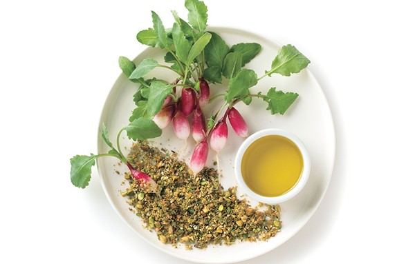 Radishes with dukkah