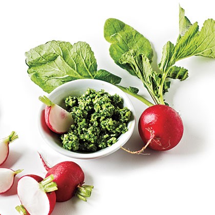 Radishes with iceberg and herb butter