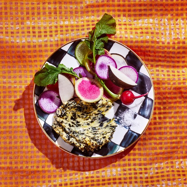 Radishes with nori-lemon butter