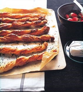 Radishes with smoked butter & pastry twists