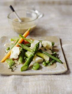 Ragoût of summer vegetables with vanilla beurre blanc
