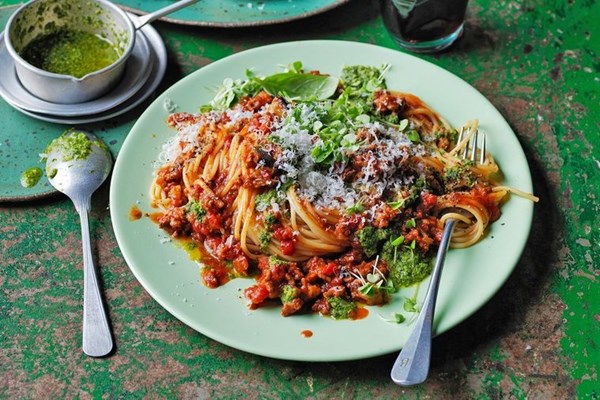 Ragu with sage pesto