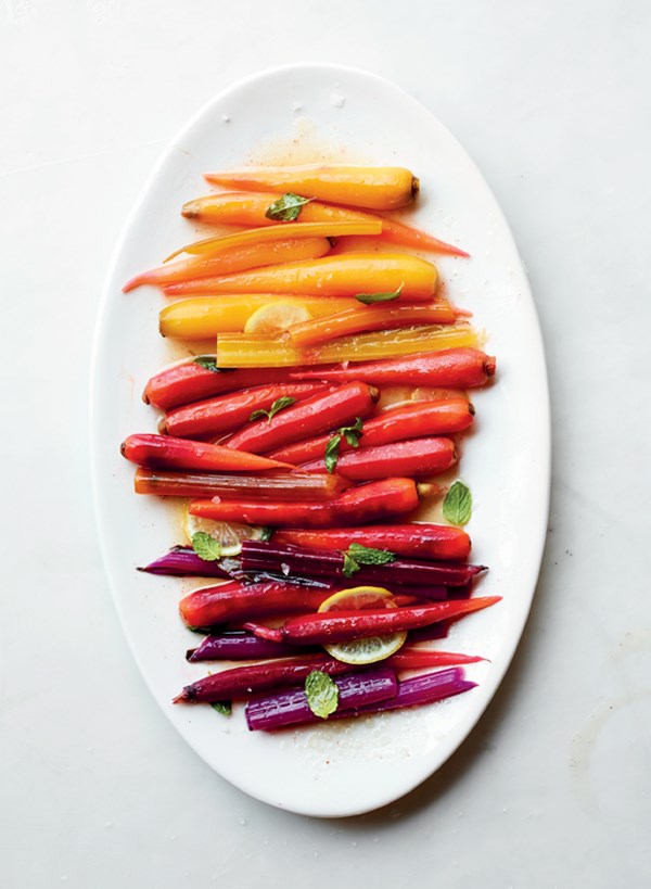 Rainbow carrots and chard