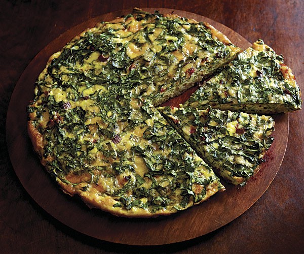 Rainbow chard-potato frittata