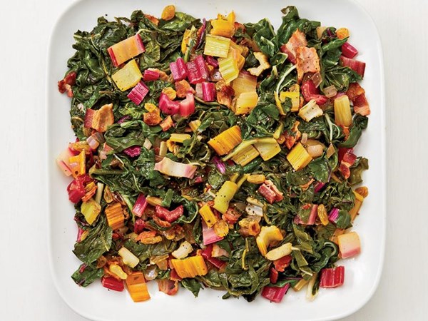 Rainbow chard with raisins 