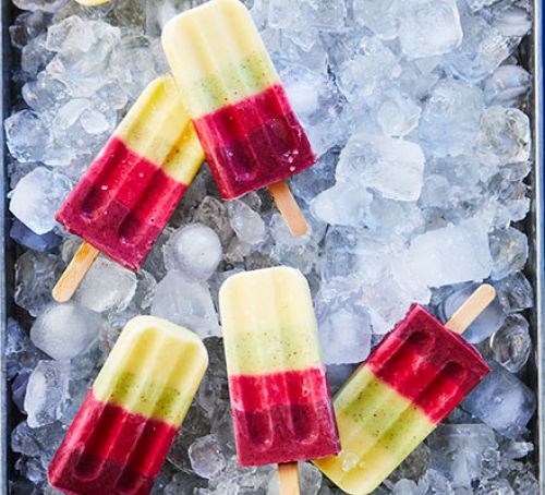 Rainbow fruit lollies