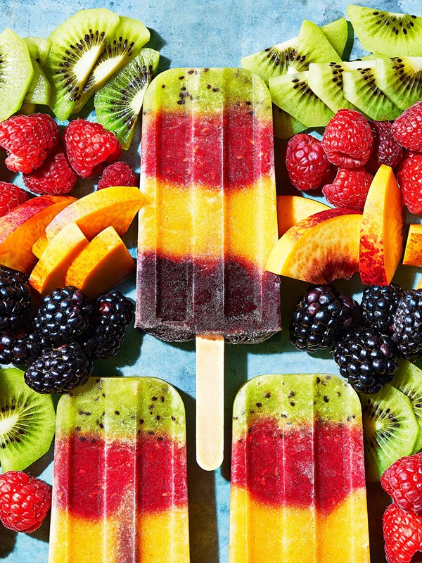 Rainbow fruit pops
