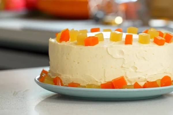 Rainbow jelly cream cake 