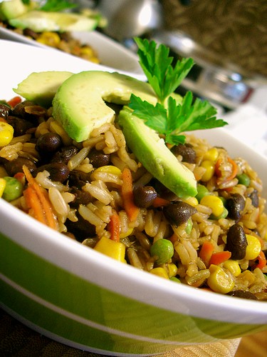 Rainbow rice and beans