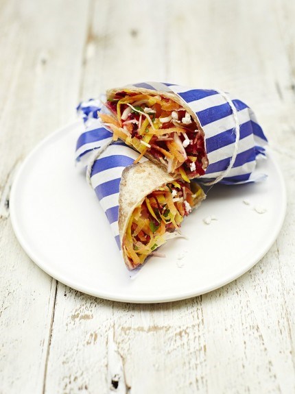 Rainbow salad wrap