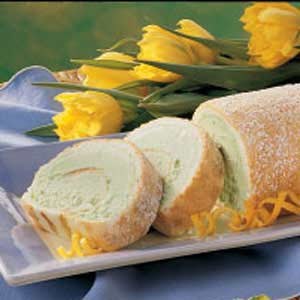 Rainbow sherbet cake roll