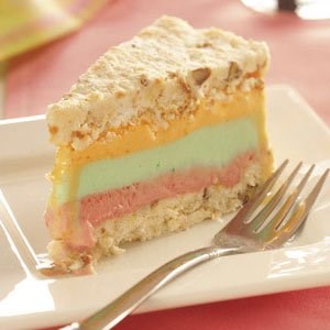 Rainbow sherbet dessert