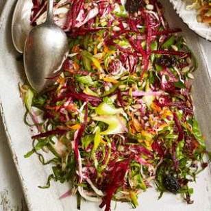 Rainbow slaw with beet greens