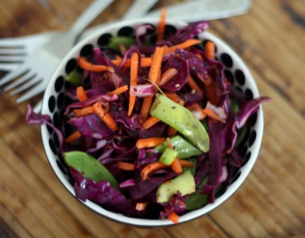 Rainbow summer spicy slaw