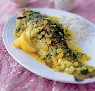 Rainbow trout in lemon and mustard marinade