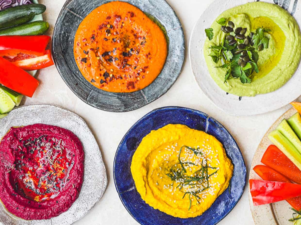 Rainbow veg scrap dips