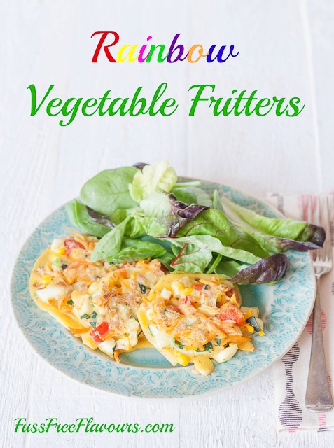 Rainbow vegetable fritters