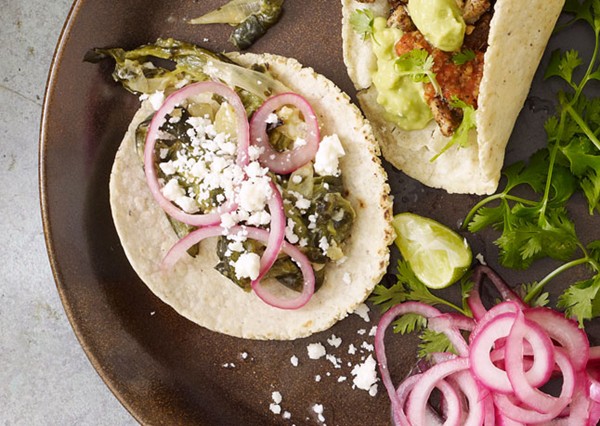 Rajas poblanas taco filling