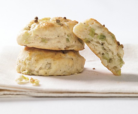 Ramp and buttermilk biscuits with cracked coriander