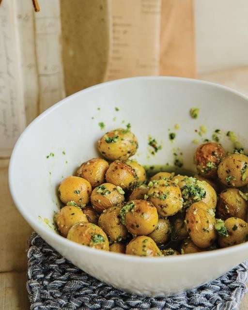 Ramp pesto potatoes