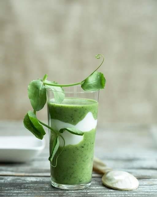 Ramps and watercress soup with yogurt