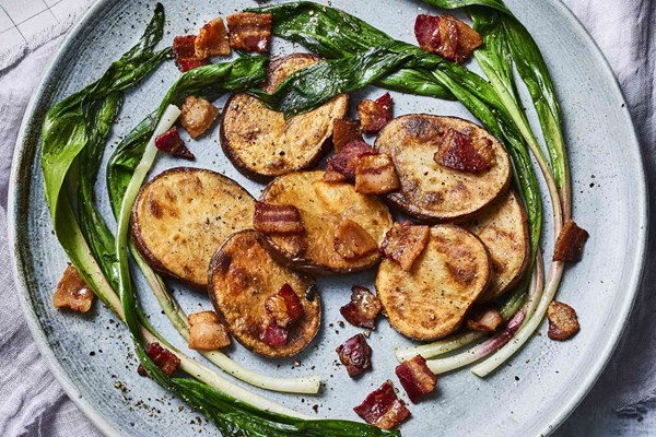 Ramps, potatoes, and bacon