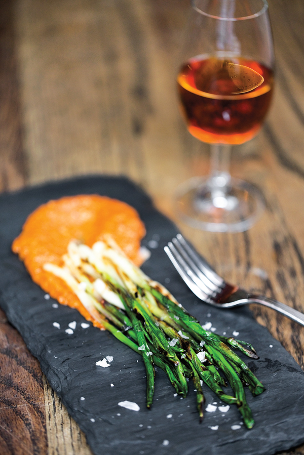 Ramps with romesco sauce